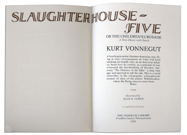 Kurt Vonnegut Signed ''Slaughterhouse Five'' Luxury Leather Bound Limited Edition