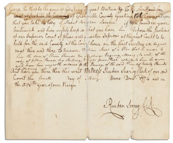 Founding Father John Penn Signed Document