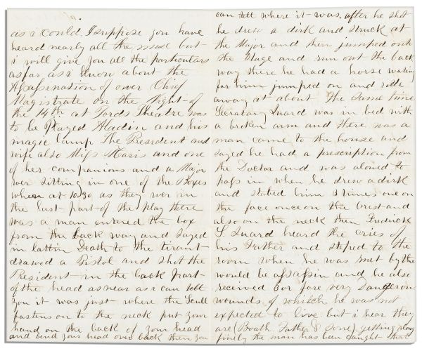 Four 1865 Letters Discussing Lincoln's Assassination & the Trial of Conspirators, ''...the Prisoners they have been tried and several have been sentanced to be hung by the neck...''