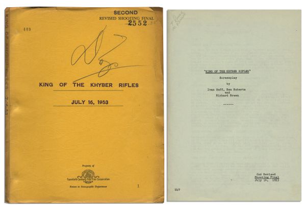 Darryl F. Zanuck Signed & Personally Owned Script From King of the Khyber Rifles