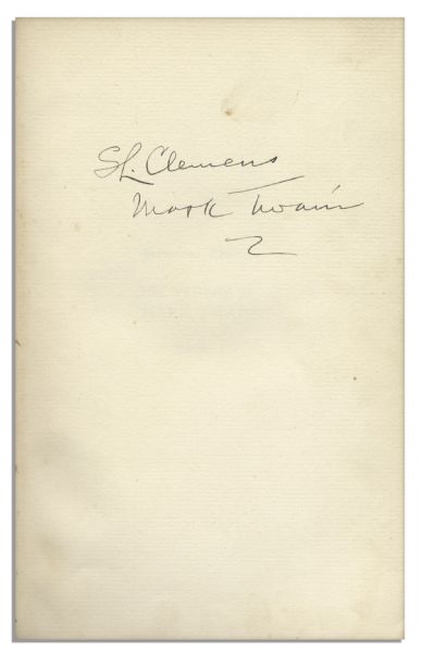 Mark Twain Dual-Signed Copy of The Works of Mark Twain -- Signed Both as Mark Twain & S. L. Clemens