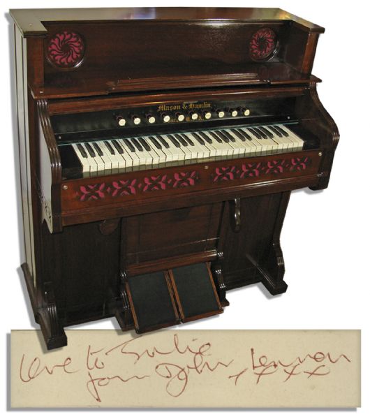 Exceptionally Rare John Lennon Personally Owned & Played Musical Instrument -- Reed Organ Made of Walnut in Dark Finish -- With Provenance From Sotheby's