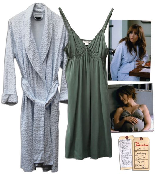 Jennifer Lopez Hero Silk Nightgown & Terry Robe From ''The Back-Up Plan''