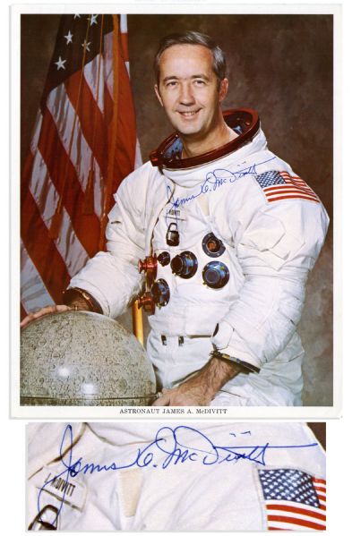 Lot of 4 Astronaut Signed 8 x 10 NASA Photos -- Stafford, McDivitt, Worden & Lovell