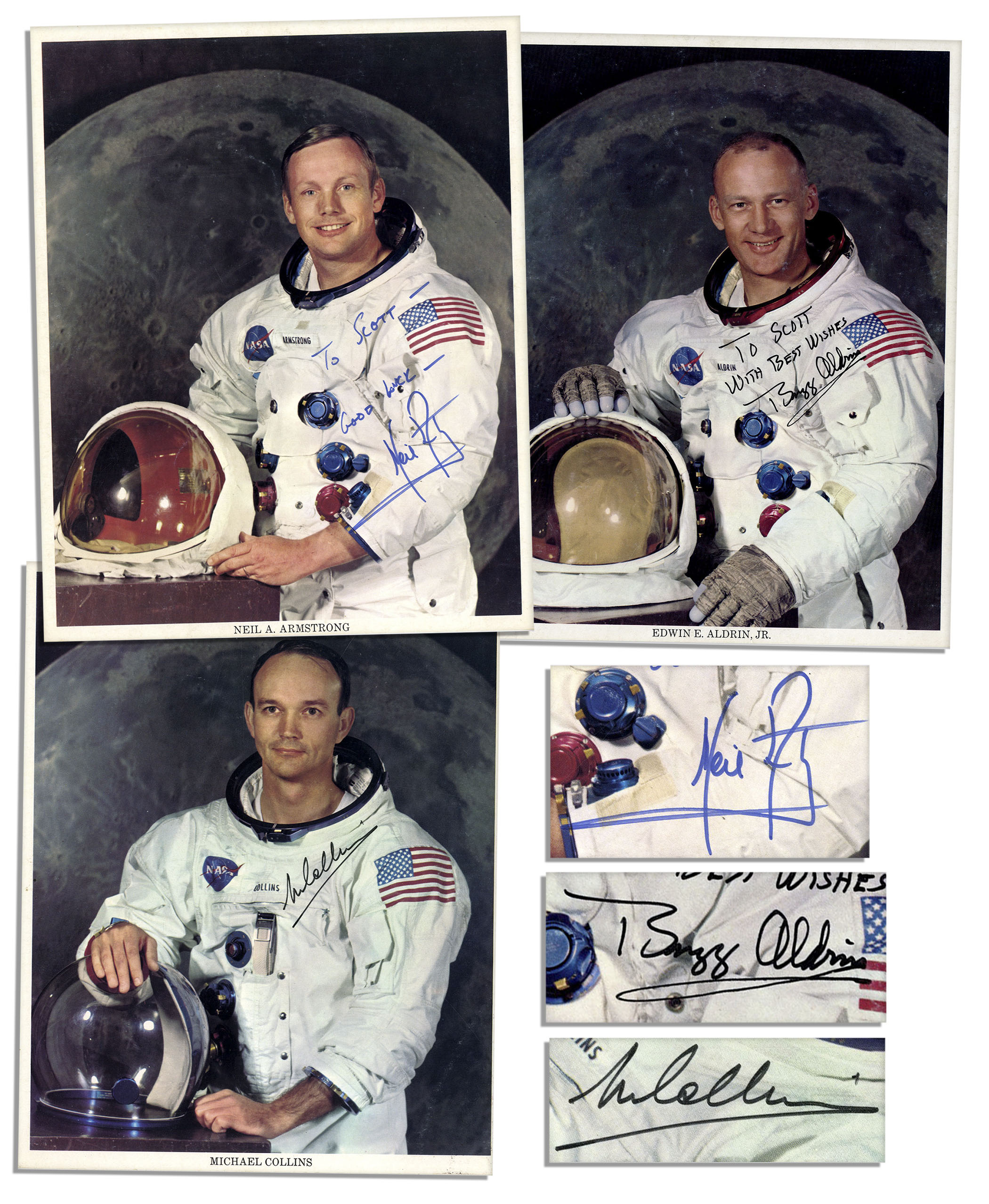 Buzz Aldrin Autograph Neil Armstrong Michael Collins Details about    Apollo 11 Photo Reprint 
