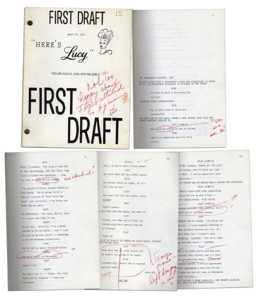 Lucille Ball Personally Owned Script From Her 1968 Show, Heres Lucy -- With Her Hand Notations