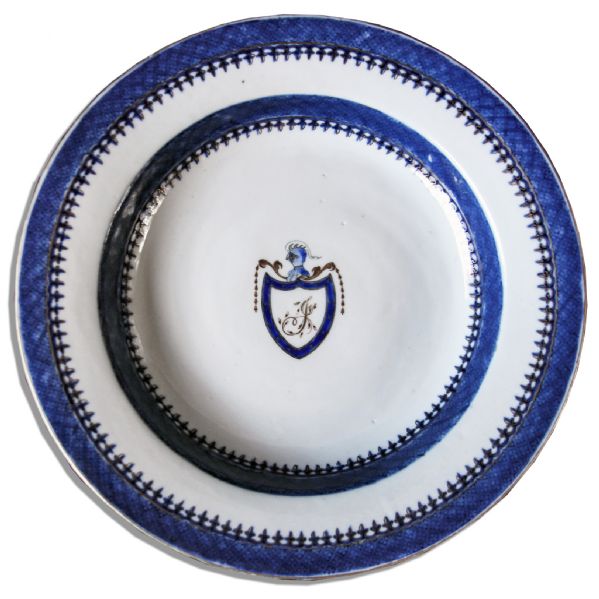 China Plate From Thomas Jefferson's White House -- Very Scarce, in Near Fine Condition