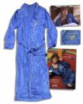 Blue Satin Robe Worn Onscreen by Mike Myers as Austin Powers in the Last Scene of the First Film International Man of Mystery and in the First Scene of Sequel, The Spy Who Shagged Me