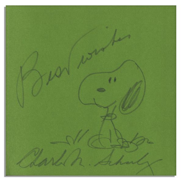 Schulz Hand-Drawn Snoopy Sketch Within The ''Peanuts Cook Book''