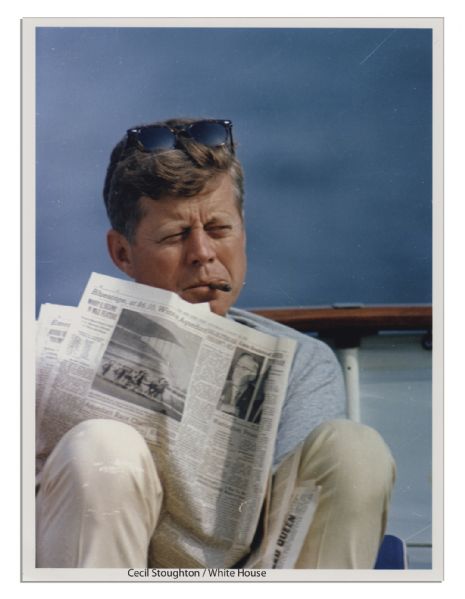 Beautiful John F. Kennedy Personally Owned Humidor -- Gifted by Philippine Ambassador & Accompanied by 2 Unopened Philippine Cigars -- All Items Custom Labeled, ''President Kennedy''
