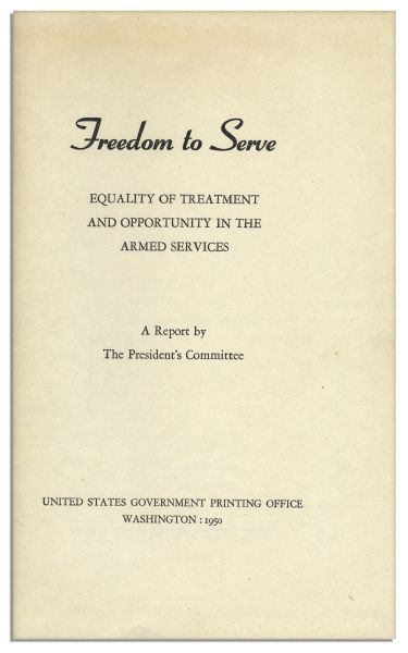 Harry S. Truman ''Freedom to Serve'' Signed