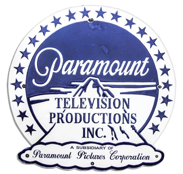 1950's Paramount Pictures Sign -- Metal Sign Measures 20'' x 19.75''