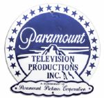 1950s Paramount Pictures Sign -- Metal Sign Measures 20 x 19.75