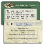 Peter Lawford Air Travel Card