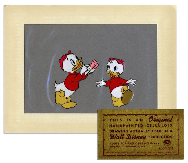 Disney 1959 Celluloid Featuring Two of Donald Duck's Nephews