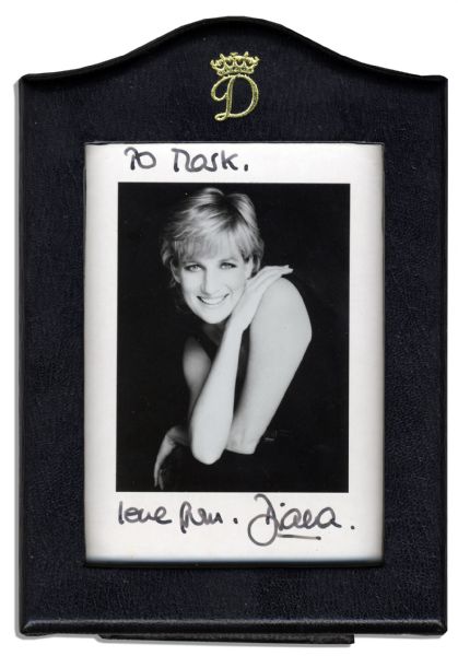 Princess Diana Signed Photo in Her Royal Frame -- Fine