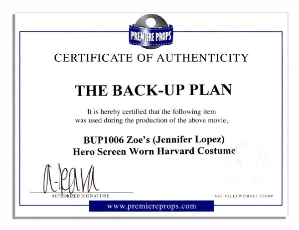 Jennifer Lopez Screen-Worn Harvard T-Shirt & Leggings From Romantic Comedy ''The Backup Plan''