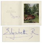 Queen Mother Elizabeth Christmas Card Signed From 1961
