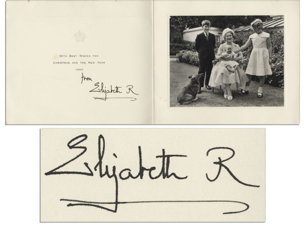 Queen Elizabeth, The Queen Mother 1960 Christmas Card Signed