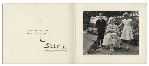 Queen Elizabeth, The Queen Mother 1960 Christmas Card Signed