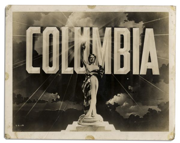 Columbia Pictures Trademark Photo Labeled ''new trade mark'' -- Circa 1936