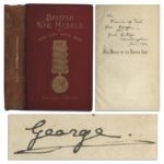 Rare King George V Signed Copy of War Medals of the British Army -- Inscribed to Prince Francis of Teck