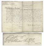 King William IV Document Signed During the First Few Months of His Reign in 1830