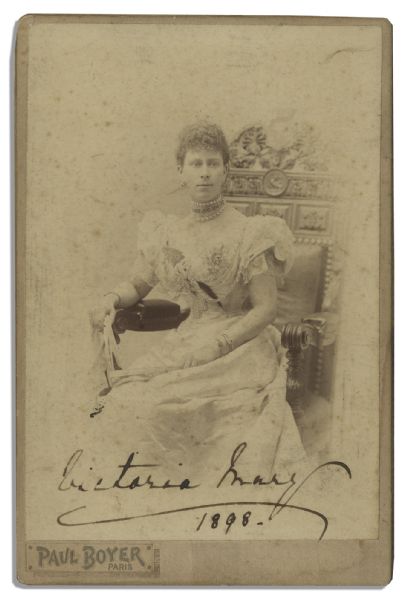 Queen Mary Signed Cabinet Card From 1898