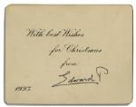 King Edward VIII Christmas Card Signed as Prince of Wales from 1923