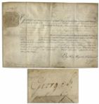 Early King George III Vellum Document Signed From 1765