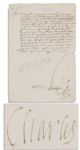 Charles IX, King of France, Document Signed Three Years Into His Reign