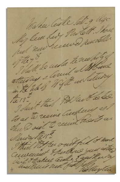 Duke of Wellington Autograph Letter Signed With Vintage Etched Portrait