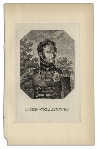 Duke of Wellington Autograph Letter Signed With Vintage Etched Portrait