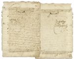 Viceroy of Peru Don Luis de Velasco, Marques de Salinas Document Signed in 1603