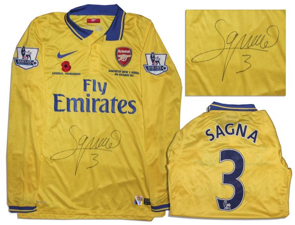 Arsenal Football Shirt Match Worn and Signed by Bacary Sagna
