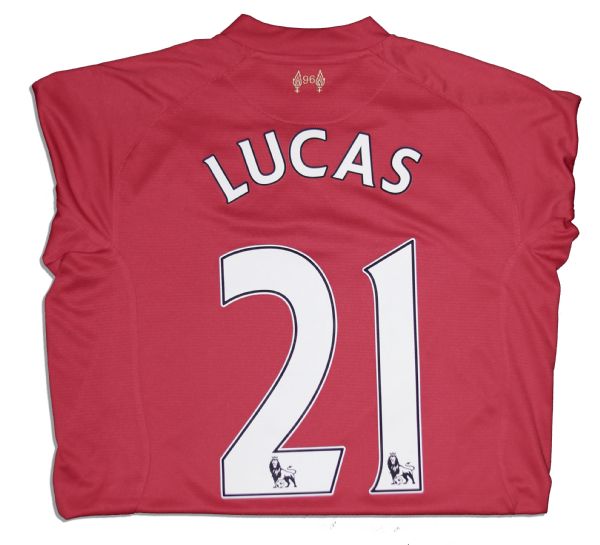 Lucas Leiva Liverpool Match Worn Shirt Signed