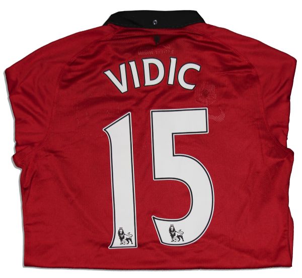 Nemanja Vidic Signed Match Worn Shirt From Manchester United
