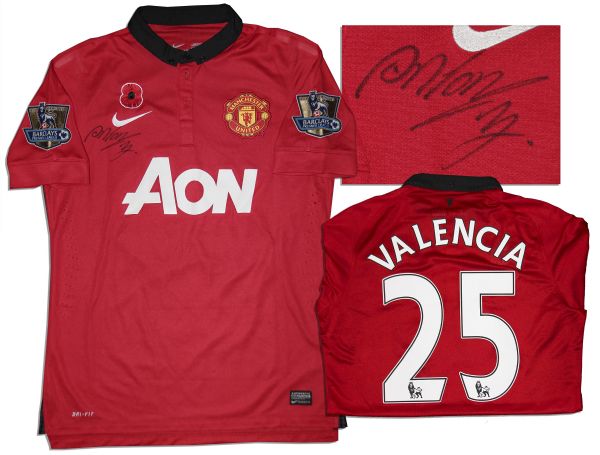 Antonio Valencia Signed Match Worn Shirt From Manchester United