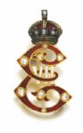 King Edward VII Royal Cypher Diamond Pin -- Fine