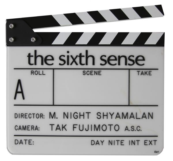 Clapboard Used in Acclaimed Thriller ''The Sixth Sense'' -- One of a Kind, as Only One Clapboard Is Used Per Film
