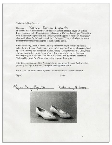 Jackie Kennedy Personally Owned & Worn Delman Shoes