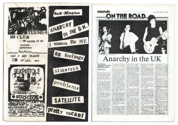 Sex Pistols 1976 Press Kit -- Issued by Glitterbest, Malcolm McClaren's Company to Get a Recording Contract for the Group -- ''The Sex Pistols are the foremost rock outfit in the country''