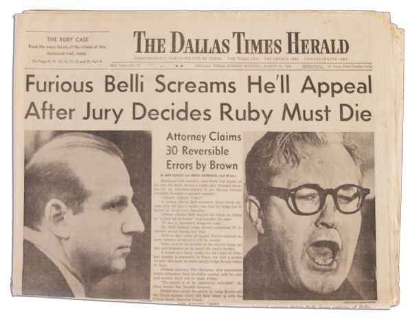 Dallas Newspaper Reporting on the Conviction of Jack Ruby