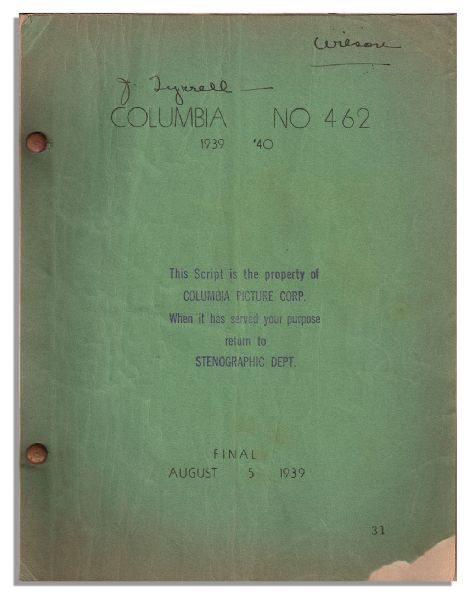 Moe Howard's Own ''Three Stooges'' 1936 Production Script -- For the Film ''A Plumbing We Will Go'' -- From Moe Howard's Personal Collection