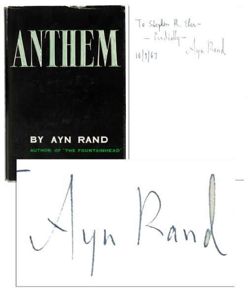Ayn Rand Signed First Edition of ''Anthem'' in Beautiful Condition