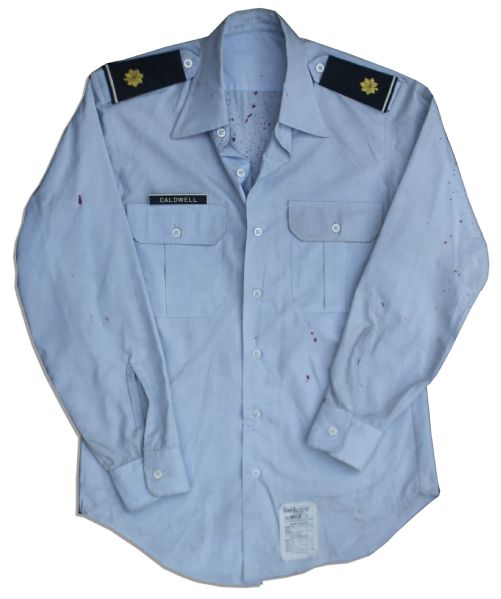 William H. Macy Screen-Worn Pilot Costume From Thriller ''Air Force One'' -- Shirt Stained With Prop Blood