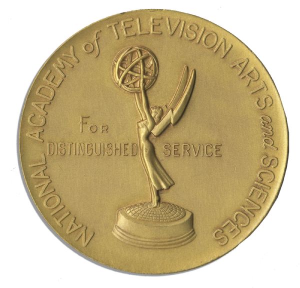 Emmy Medal For Distinguished Service -- Bestowed Upon Ex-Officio President Peter A. Kizer Circa 1980