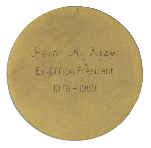 Emmy Medal For Distinguished Service -- Bestowed Upon Ex-Officio President Peter A. Kizer Circa 1980