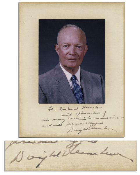 Dwight D. Eisenhower Signed Photo Display