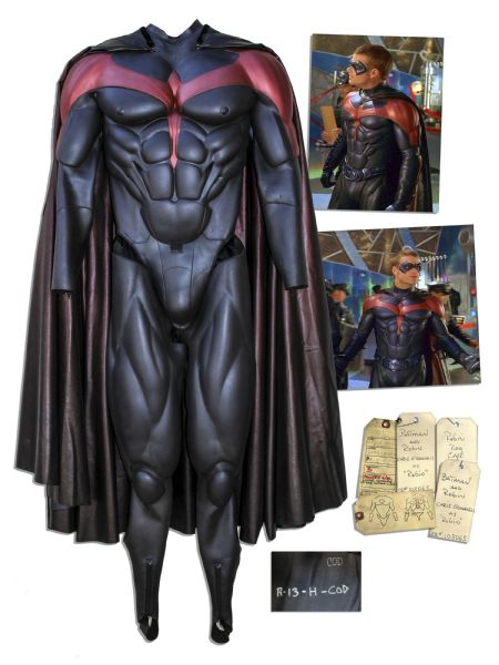 Chris O'Donnell Robin Costume From ''Batman & Robin'' -- Complete Neoprene & Foam Bodysuit With Integral Cape